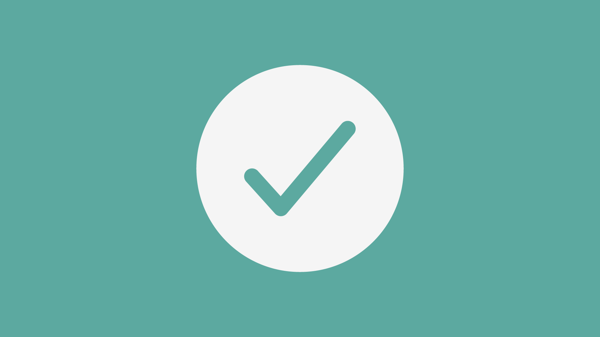White checkmark icon on teal background indicating warranty approval